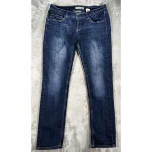 Paris Blues Straight Leg Jeans Women Size 13 Blue 35x31 flap pockets‎ Whiskers